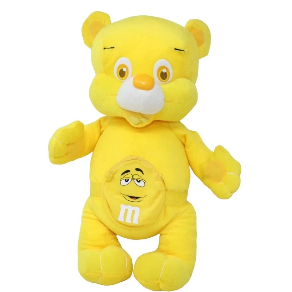 Nanco M & M Yellow With Zippered Pouch 17 In Stuffed Plush Toy Merchandise - Picture 1 of 7